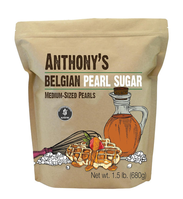 Anthony's Belgian Pearl Sugar, 1.5 lb, Batch Tested and Verified Gluten Free,