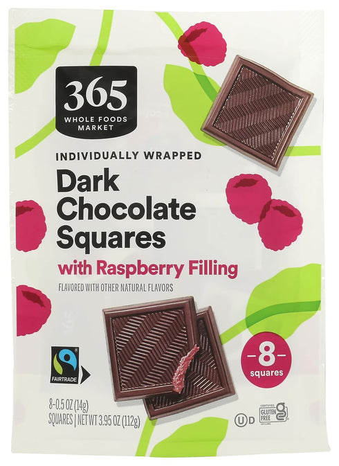 365 by Whole Foods Market Raspberry Filled Dark Chocolate Square 8 Count, 0.5 OZ