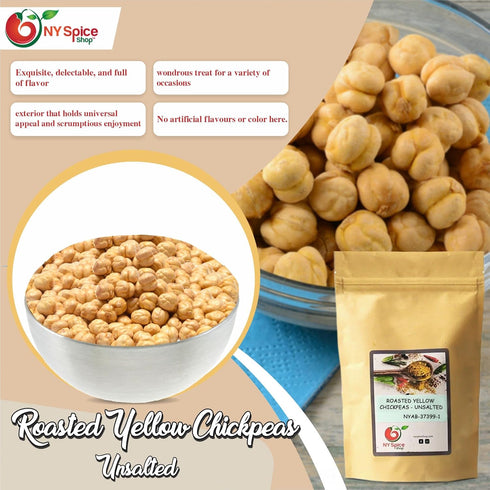 1 NY Spice Shop Chickpeas Roasted and Unsalted - Pound Dried Crispy Crunchy Chickpeas No Salt - Bulk Healthy Snacks