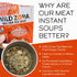 Wild Zora Instant Keto-Friendly Soups 5-Pack Variety, Broth with Grass-Fed Beef, Free-Range Chicken, Gluten-Free