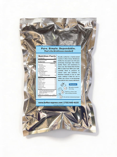 Packets 15g 100 Pack Non-Fat Dry Milk Instant Mix Each, Vitamin A & D Fortified, Shelf-Stable Powdered Milk