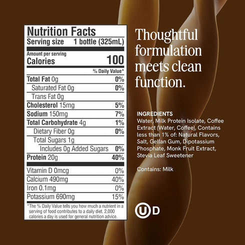 20g 1g 100 (12 Pack) PRES Protein Coffee, Caramel, High Protein, Real Cold Brew, Protein, Sugar, Calories, No Added