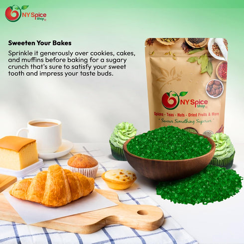 3 NY Spice Shop Green Sanding Sugar - Pound Edible Holiday Sprinkles for Cake Decorating, Cupcakes & Cookies - Festive