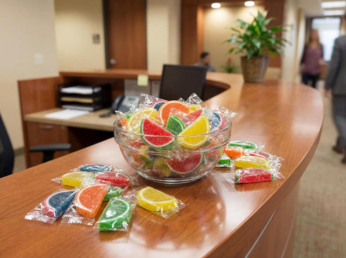 EMPORIUM CANDY TASTY TREATS FOR THE TUMMY 1 lb Emporium Candy Assorted Fruit Slices - of Fresh Delicious Wrapped Sweet