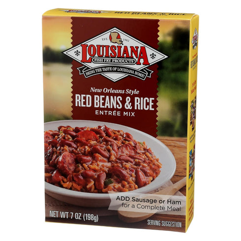 7 (Pack 6) Louisiana Fish Fry New Orleans Style Red Beans & Rice Entre Mix, Ounce