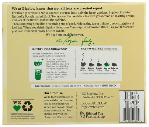 48 Count 48 Bigelow Premium Decaffeinated Blend Black Tea, Contains Individually Wrapped Tea Bags, Decaf Tea