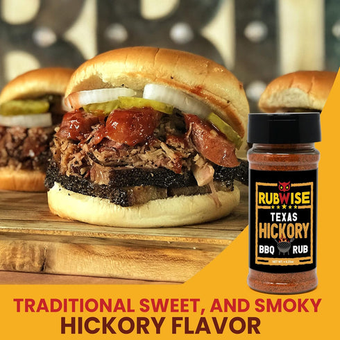 6.25oz RubWise Texas Style BBQ Hickory Rub (No MSG) | Meat Seasonings & Dry Rubs for Smoking and Grilling | Great on