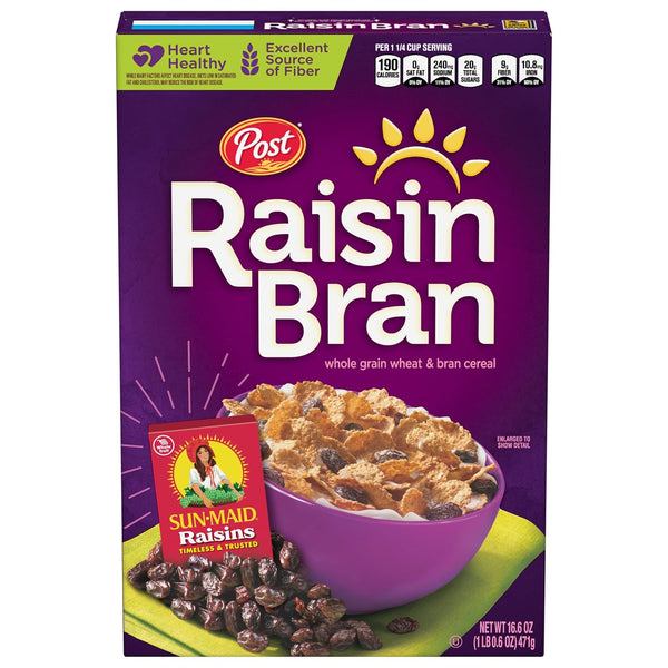 Post Raisin Bran Cereal, Made with Wheat and Bran Flakes and Sweet Sun-Maid
