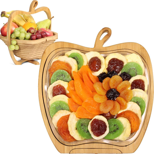Gift Basket Dried Fruit by It's Delish 3 in 1 Wooden Apple