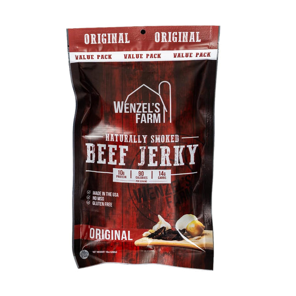 Wenzel's Farm Original Beef Jerky 10 oz. | Naturally Smoked | No