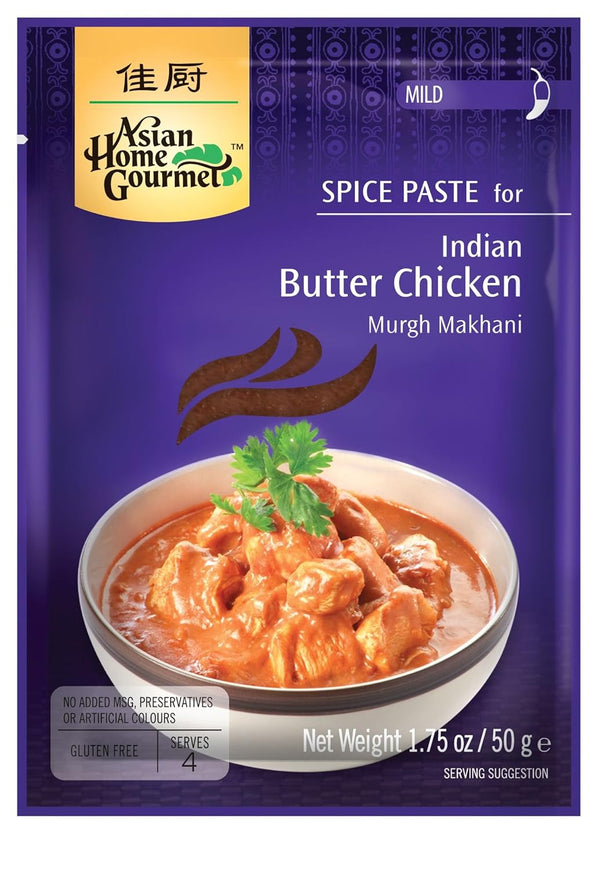 Asian Home Gourmet , Indian Spice Butter Chicken Paste, 1.75-Ounce Pouch (Pack of 12)