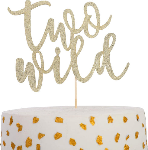 Two Wild Birthday Cake Toppers, Two Cake Toppers for Party Decorations and Baby Shower Photo Props
