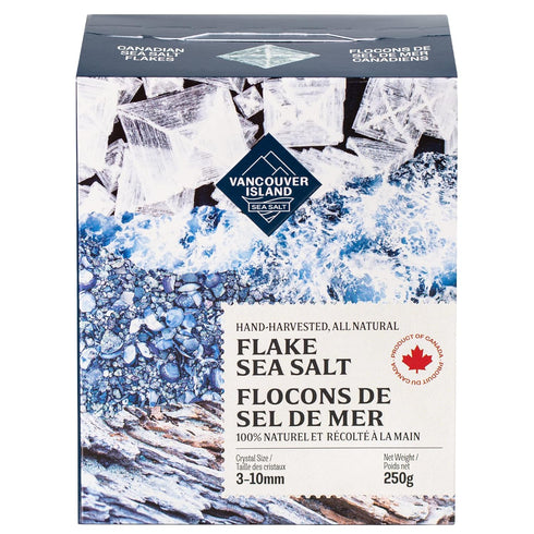 Flaky Sea Salt, 8.8 oz of Large Flake Salt, Hand Harvested on Vancouver Island, Perfect for Seasoning and Baking