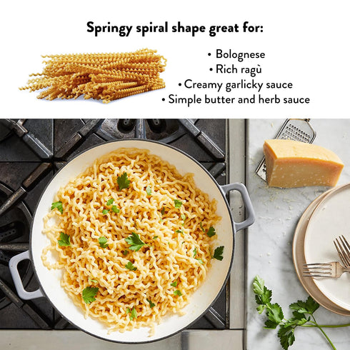1 3 Pack, DeLallo Fusilli Col Buco Pasta, Pound Bag, Fusilli Lunghi Made with Durum Wheat Semolina Flour, Authentic