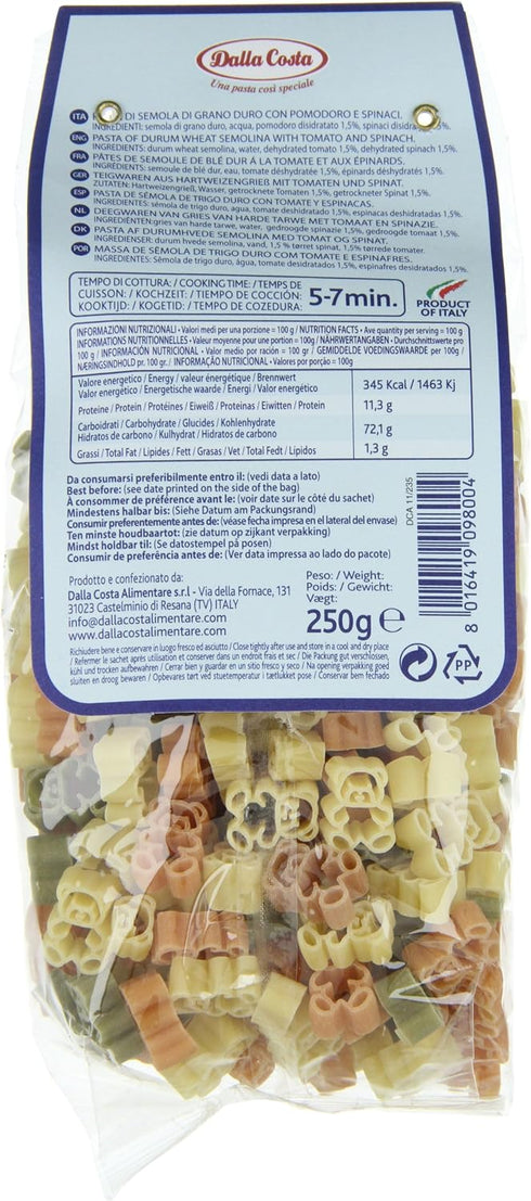 Dalla Costa 250 (Pack 6) Teddy Bear Shapes Pasta g