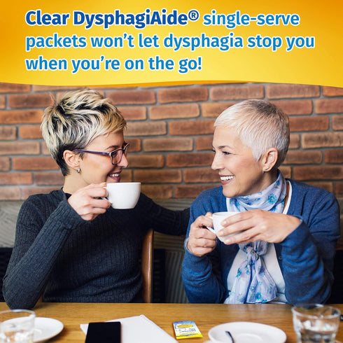 Clear DysphagiAide Instant Beverage and Food Thickener, Box of 20 Level 3 Single Serve Packets, Moderately Thick