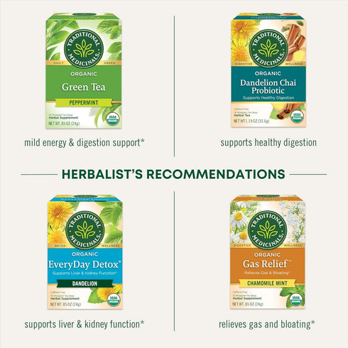 48 Traditional Medicinals Tea, Organic Peppermint, Soothes Your Belly, Refreshing & Minty, Tea Bags