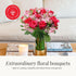 BloomsyBox Forever Blooming Bouquet Fresh Hot pink Roses & Light pink Alstroemeria (Glass Vase Included) Fresh Flowers