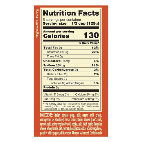 Flora Foods Vodka Sauce: Authentic Italian Flavor in Every Bite - Pasta Sauce made in Italy - All Natural Ingredients - No Trans Fats (24 oz.) Delight in the Culinary Delight!