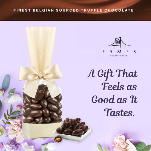 8 oz) Chocolate Covered Almonds Gift Bag Kosher, DairyFree Fathers Day Candy Treat for Dad, Husband & Teacher