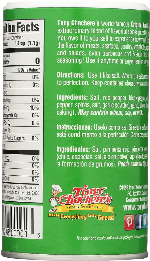 8 Oz Tony Chachere's, Original Creole Seasoning