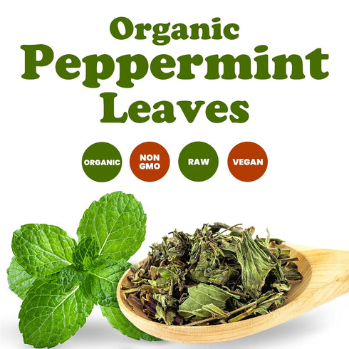 8 Food to Live - Organic Peppermint Leaves, Ounces Dried, Cut & Sifted. Non-GMO. Caffeine-free. Non Irradiated. Good