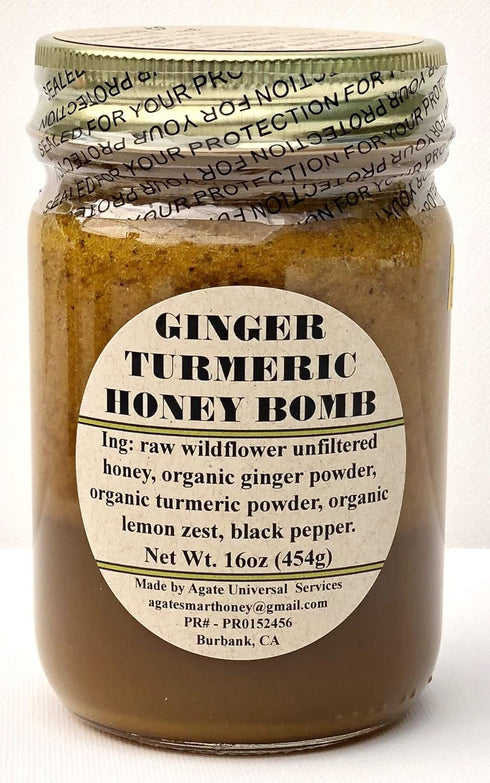 AGATE BAKERY GINGER TURMERIC HONEY BOMB 16oz.