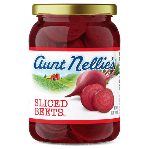 (15oz, 2-Pack) Aunt Nellies Sliced Beets Artisanal Sweet Tangy Crunchy Side Dish Pantry Staple