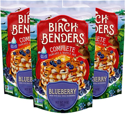 Blueberry Pancake & Waffle Mix By Birch Benders, Made With Real Blueberries,