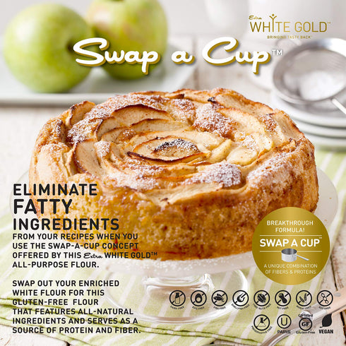 15.9 (2 Pack) Extra White Gold All Purpose Flour - Gluten Free Flour Blend for Baking and Cooking - Kosher, Vegan, Soy