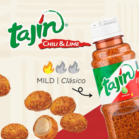 2.25 oz 12 Pack Snak Club Tajin Crunchy Peanuts, Nuts with Chili and Lime Seasoning, Mild, Snack Bags