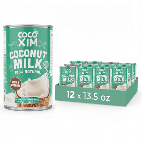 COCOXIM 100% Natural Coconut Milk, 400ml (Pack of 12) | Zero Added