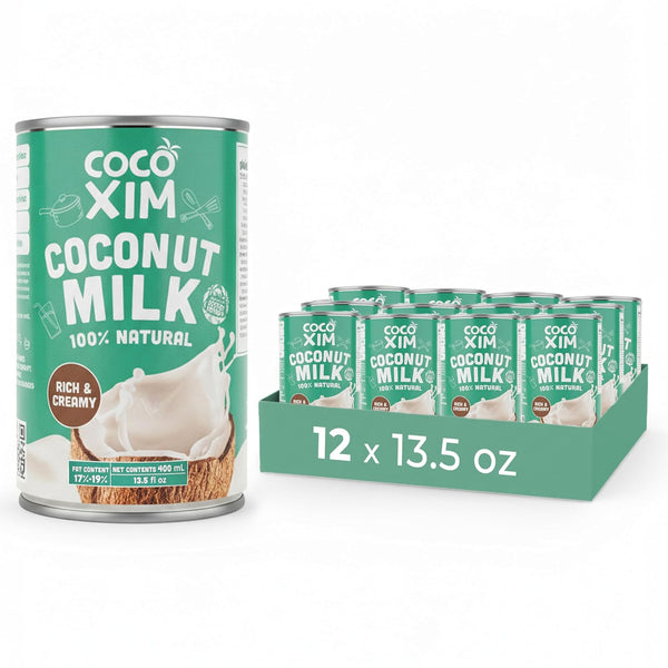 COCOXIM 100% Natural Coconut Milk, 400ml (Pack of 12) | Zero Added