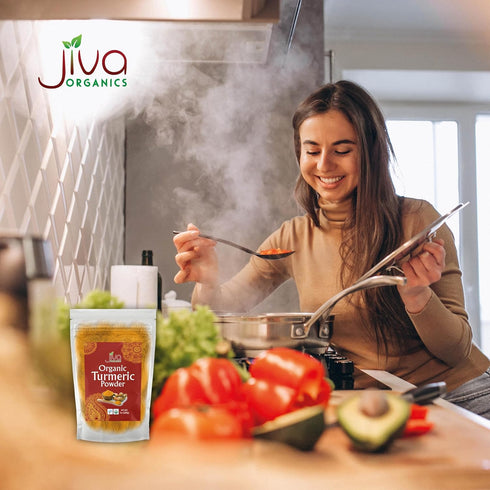 Jiva Organic Turmeric Powder, 7 oz, 100% Raw, Packaged in Resealable Bag, Turmeric Curcumin from India
