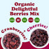 1 Food to Live - Organic Delightful Berries Mix, Pound - A Blend of Non-GMO Dried Cherries & Cranberries. Gently