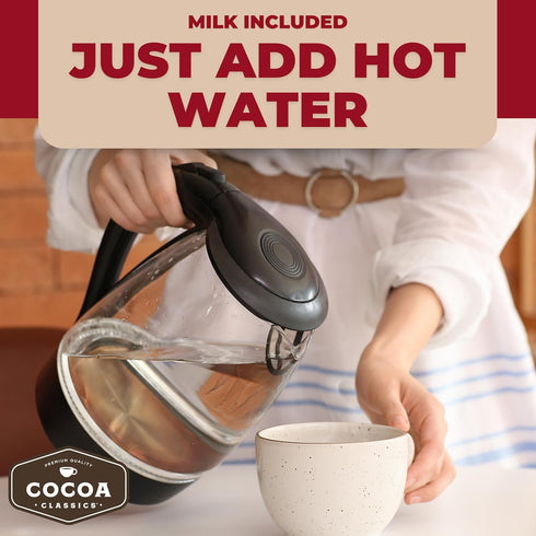 1.25oz Packets (Pack 36) Cocoa Classics Raspberry Cocoa Mix, Hot Chocolate, Made with Nonfat Milk, Just Add Hot Water