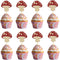 LcingTify 24 PCS Mushroom Cupcake Toppers Glitter Mushrooms Baby Shower Cupcake Picks Mushroom