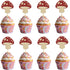 LcingTify 24 PCS Mushroom Cupcake Toppers Glitter Mushrooms Baby Shower Cupcake Picks Mushroom