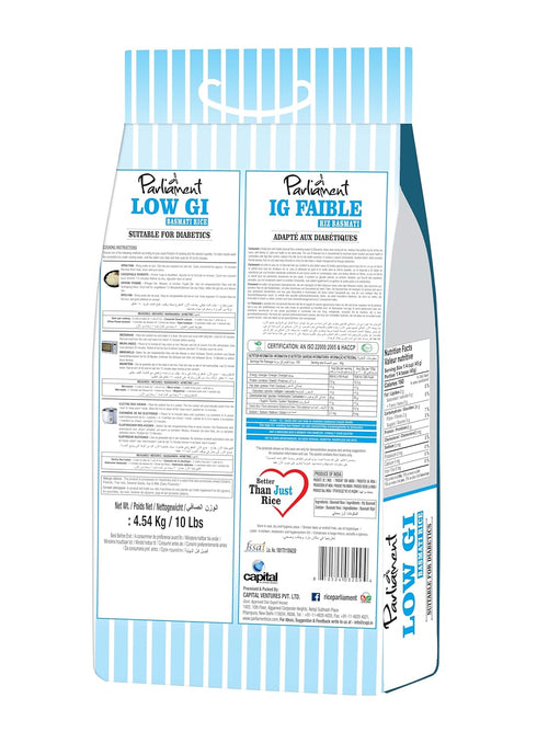 Parliament 10lb Diabetic Friendly Basmati Rice w/Lower G.I. Index Value