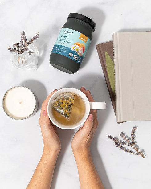 15 Count (Pack 3) Paromi Sleep with Me Organic Herbal Tea, Signature Jar