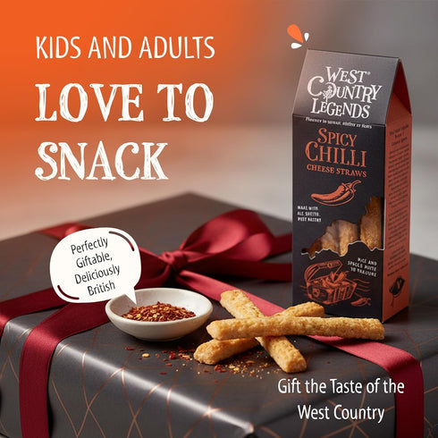 West Country Legends 100g Pack 2 Spicy Chilli Cheese Straws Traditional Cheddar Cheese Straws with a Spicy Kick Oven