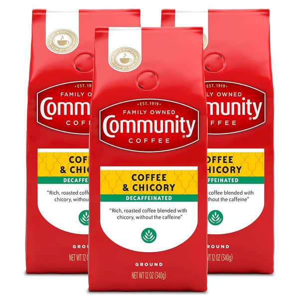 Community Coffee Coffee and Chicory Decaf 36 Ounces, Medium Dark Roast Ground