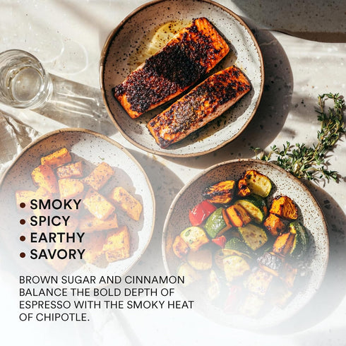 Packets (4-0.9 oz Zestify Midnight Smoke Chipotle Espresso Seasoning | Smoky, Sweet & Spicy BBQ & Dry Rub for Grilling