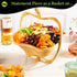(9 Package NUT CRAVINGS - Dried Fruit Flower Bouquet Arrangement in Wooden Apple-Shaped Gift Basket + Tray Assortment)