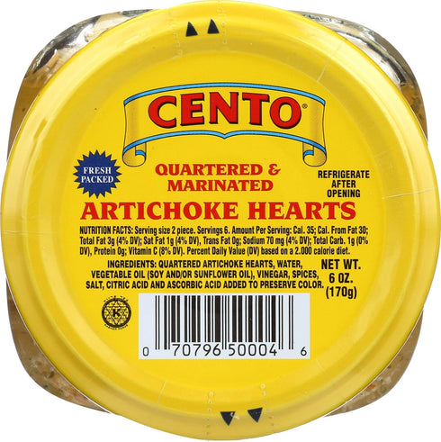 Cento FOODS Marinated Artichokes, 6 OZ