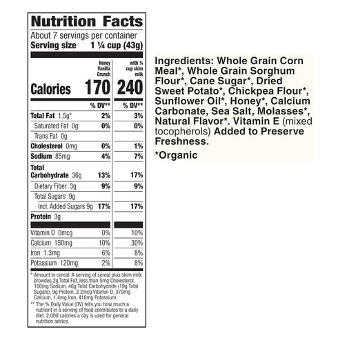 10.5 oz. (Pack 3) Cascadian Farm Organic Gluten Free Honey Vanilla Crunch Cereal