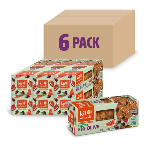 Kii Naturals Organic Artisan Crisps, Healthy Snack Crackers for Cheese & Charcuterie