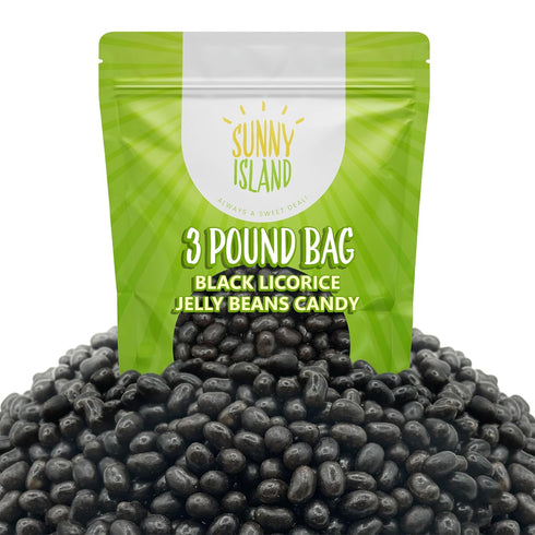 3-Pound Black Licorice Jelly Beans | Bag | Black Jelly Beans for Buffets, Gifting, and Dessert Decorating | Old