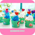 GUCUJI Cupcake Toppers 30Pcs Set, Funny Heart Glitter Mini Birthday Cake Decorations for Party Accessories