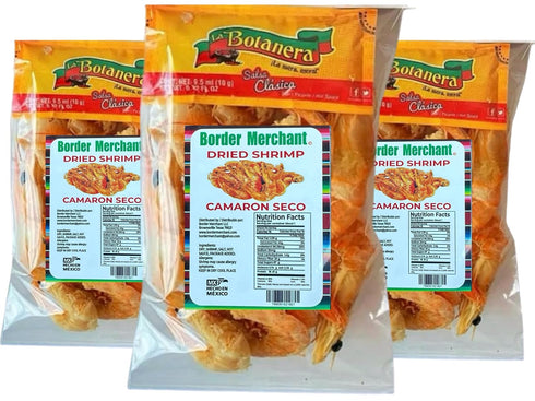 border merchant 1.5oz Pack 6 Camaron Seco Botana | Dried Shrimp Snack | |